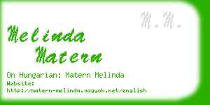 melinda matern business card